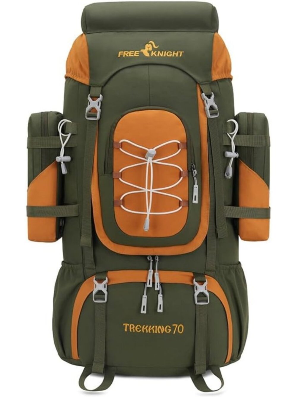 Waterproof 70L Hiking Backpack with Rain Cover | Outdoor Camping Daypack, Army